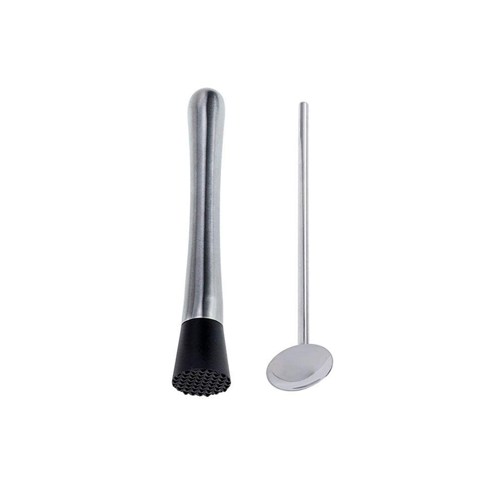 Acessorios para Drinks Socador de Frutas e Colher Canudo