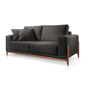 Sofá 3 Lugares Fixo Living Bellagio Linho Preto 12T 2,3m