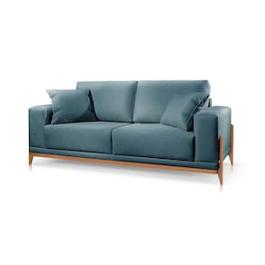Sofá 3 Lugares Fixo Living Bellagio Linho Azul 2,3m