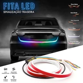 Fita Led Sequencial 12V Porta Malas Freio Pisca Seta Ré Rgb