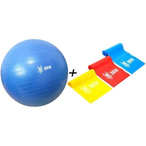 Kit Elastico Extensor Musculação E Bola Pilates 55 Odin Fit