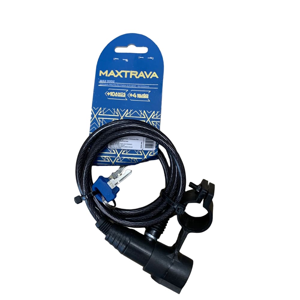 Cadeado Espiral Max Trava 6x1500 c/ Chave MXTRA0002