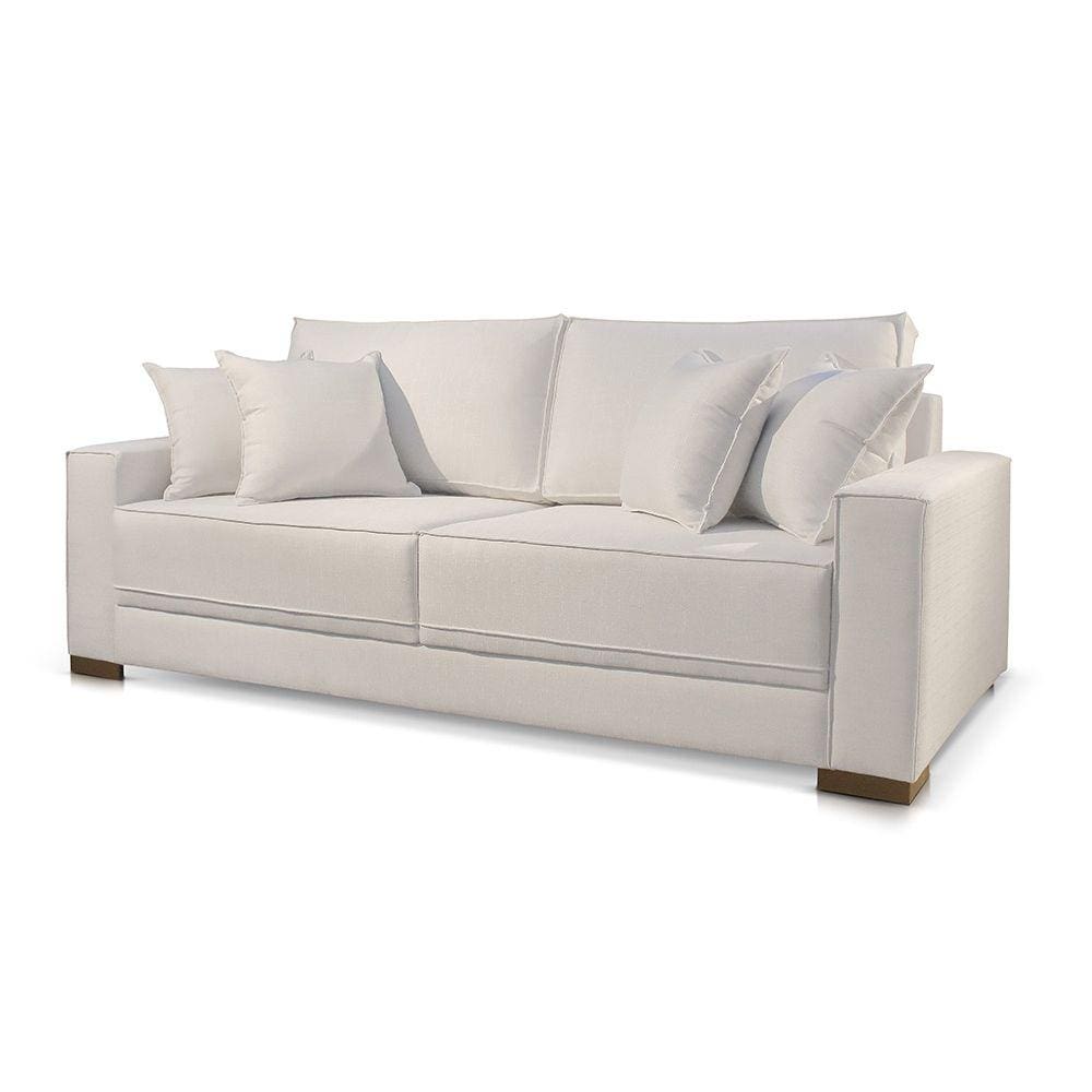 Sofá 3 Lugares Fixo Living Hotello Linho OffWhite 2,2m