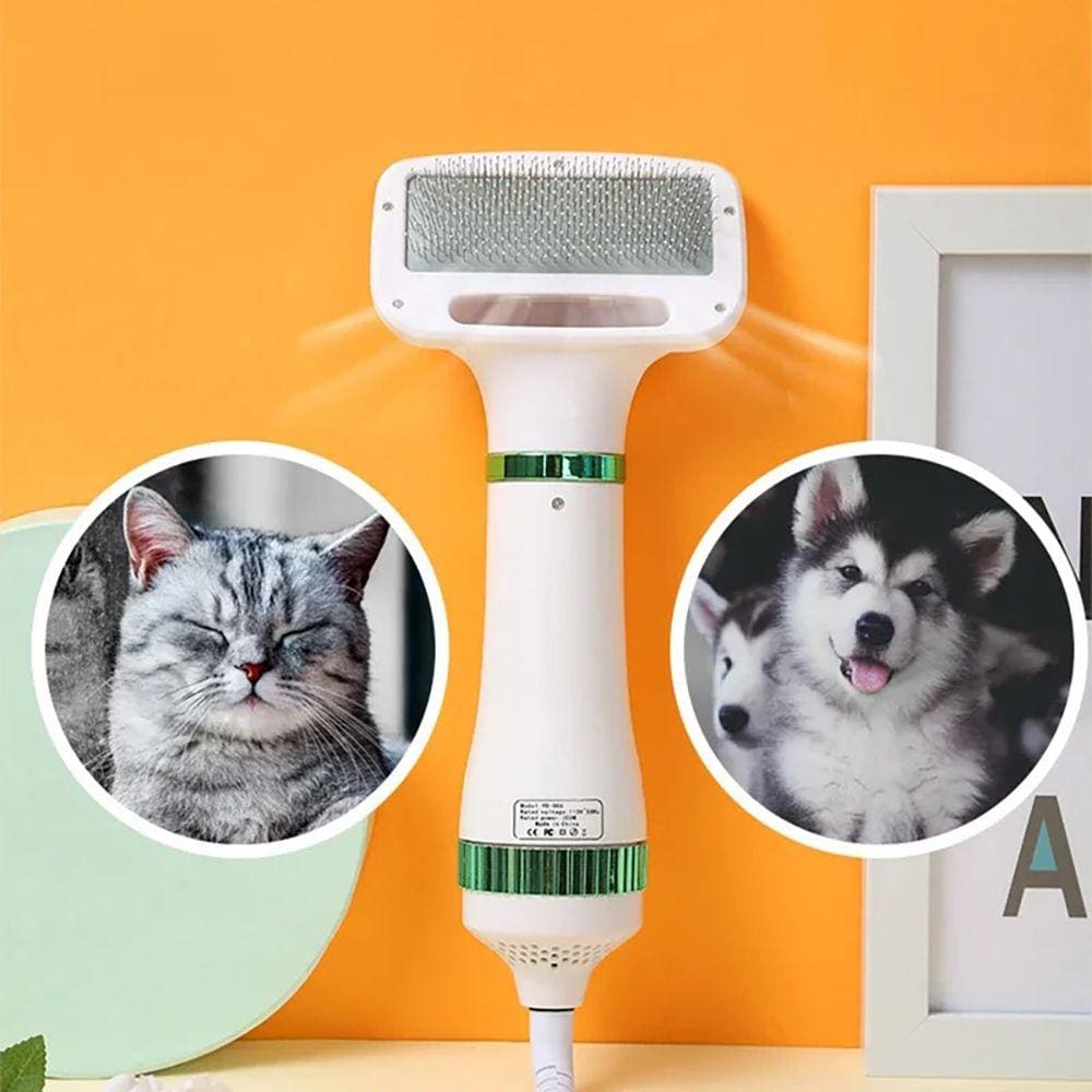 Secador Escova Pet Grooming 2Em1 220V Cor Branca 300W - Secador Pet