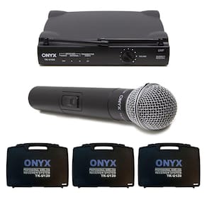 Kit 3 Microfones sem Fio TK U120 UHF Onyx