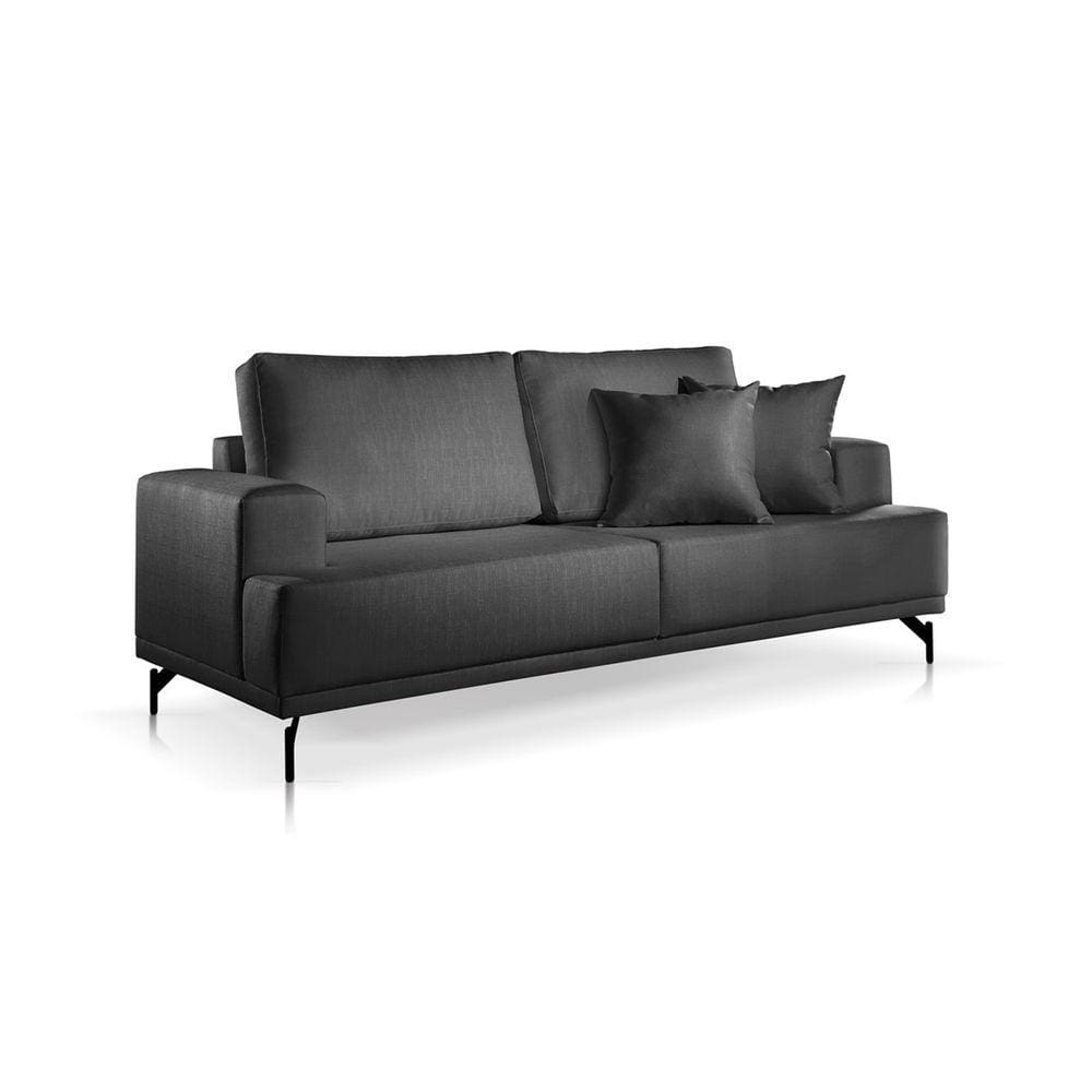 Sofá 2 e 3 Lugares Toronto Linho Preto 1,8m