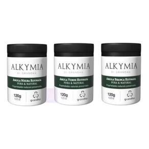 Kit Grandha Argila Branca Verde E Negra Refinada 120G