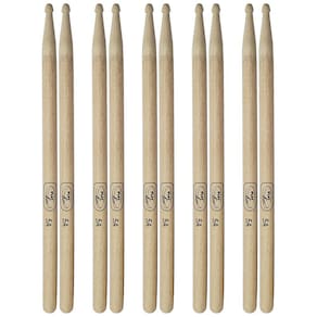 Kit com 5 Pares de Baquetas para Bateria Hickory 5A New York