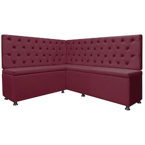 Kit Canto Alemão 4 Lugares com Baú e Capitonê Veludo Bordo 1,25x1,60m SOFA STORE