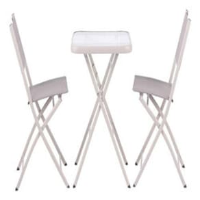 Conjunto De Varanda E Jardim Dobrável Aço Deluxe - 3 Peças