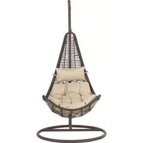 Cadeira Balanço Suspensa E Suporte Aluminio Rattan Até 120kg