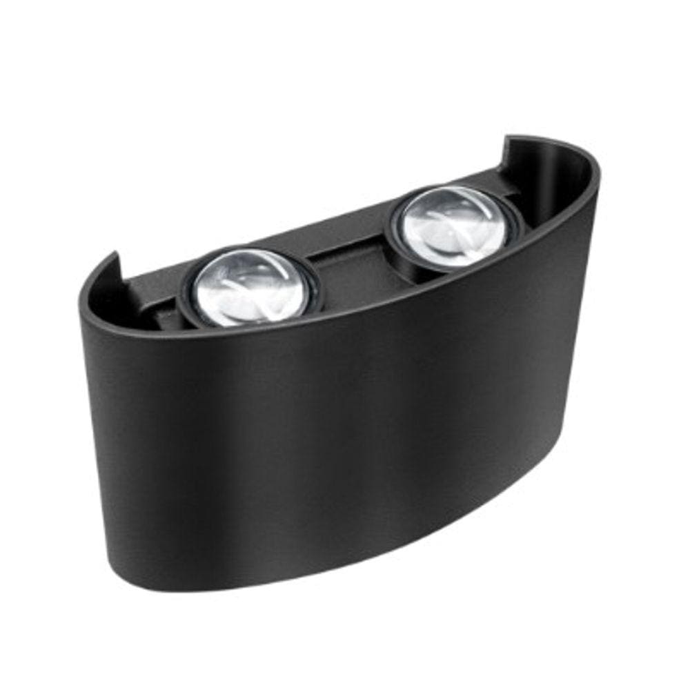 Arandela Lentille Double Sobrepor Preta Led 3000K 4W Lumanti