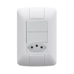 Interruptor 2 Teclas Tomada 2P+T Aria 6A/250V Tramontina