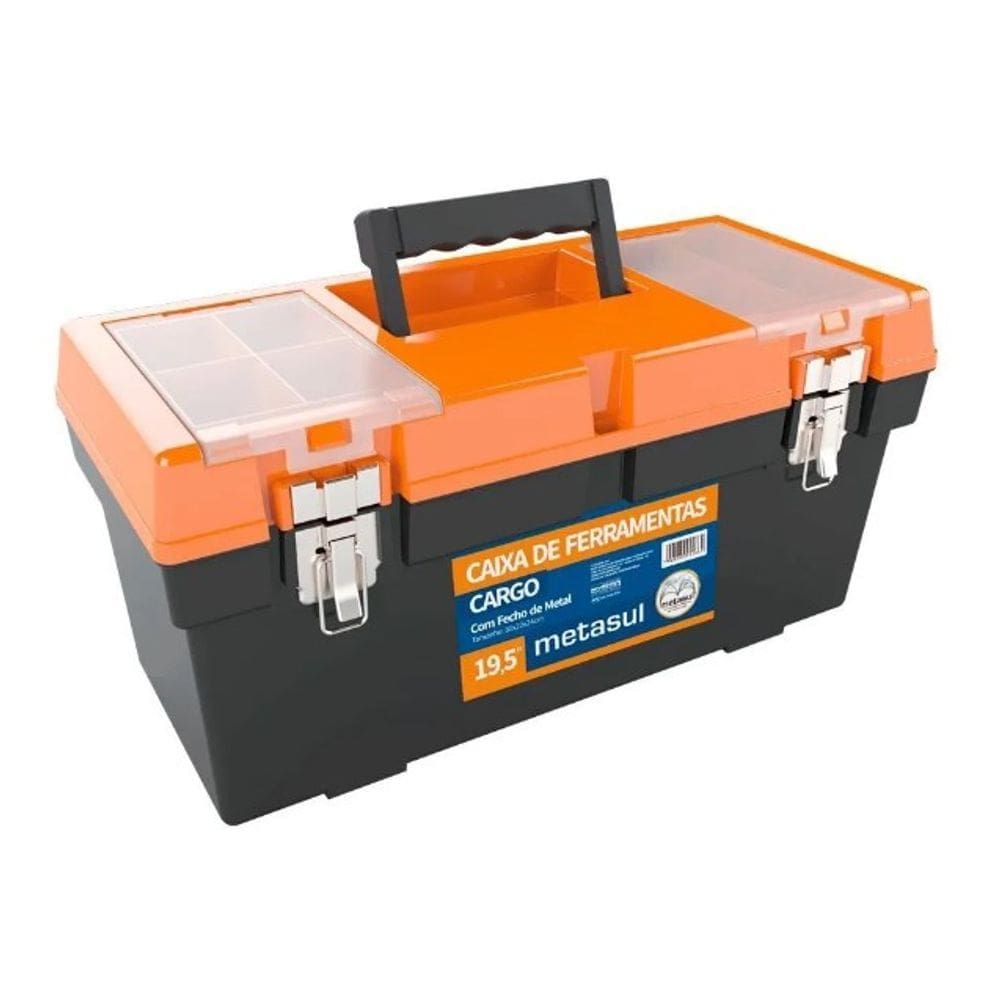 Caixa Ferramentas Cargo 19,5`` Laranja/Preta Metasul