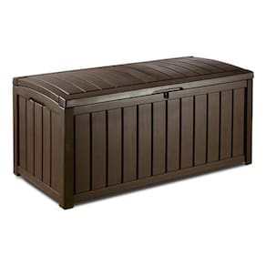 Bau Para Jardim 130 Litros 122X54X58 Cm Resina - Marrom