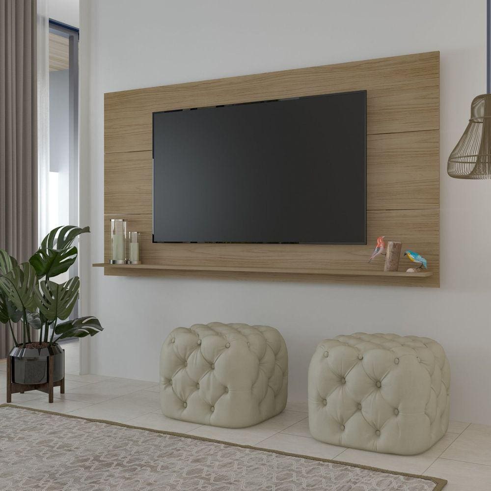 Painel para Tv até 60 Polegadas com Suporte Universal Slim Carvalho