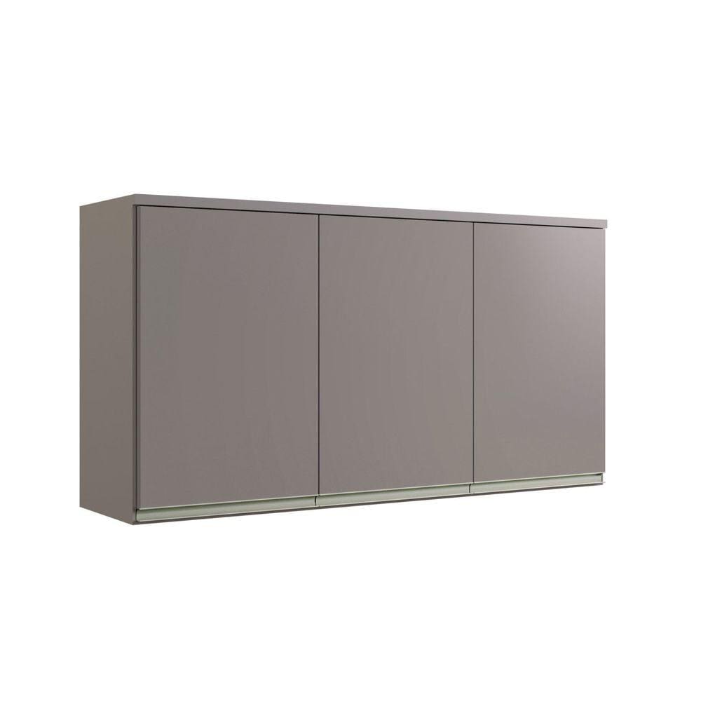Armário Aéreo 3 Portas Cozinha Diamante New Fume