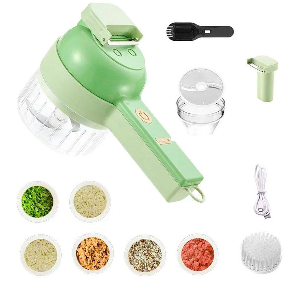 Mini Processador Alimentos 4 Em 1 Verde Potente E Silencioso