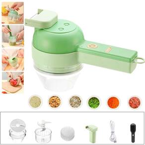 Mini Cortador Elétrico 4 Em 1 Para Legumes Frutas E Alho