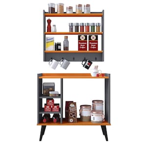 Jogo Decorativo Organizador Casa Aparador Buffet Maria Sala Jantar Armário Suspenso Amélia Cozinha - RPM Móveis