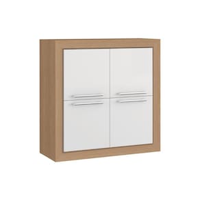 Armário Aéreo 4 Portas Ditália Aspen 80 Carv./Branco