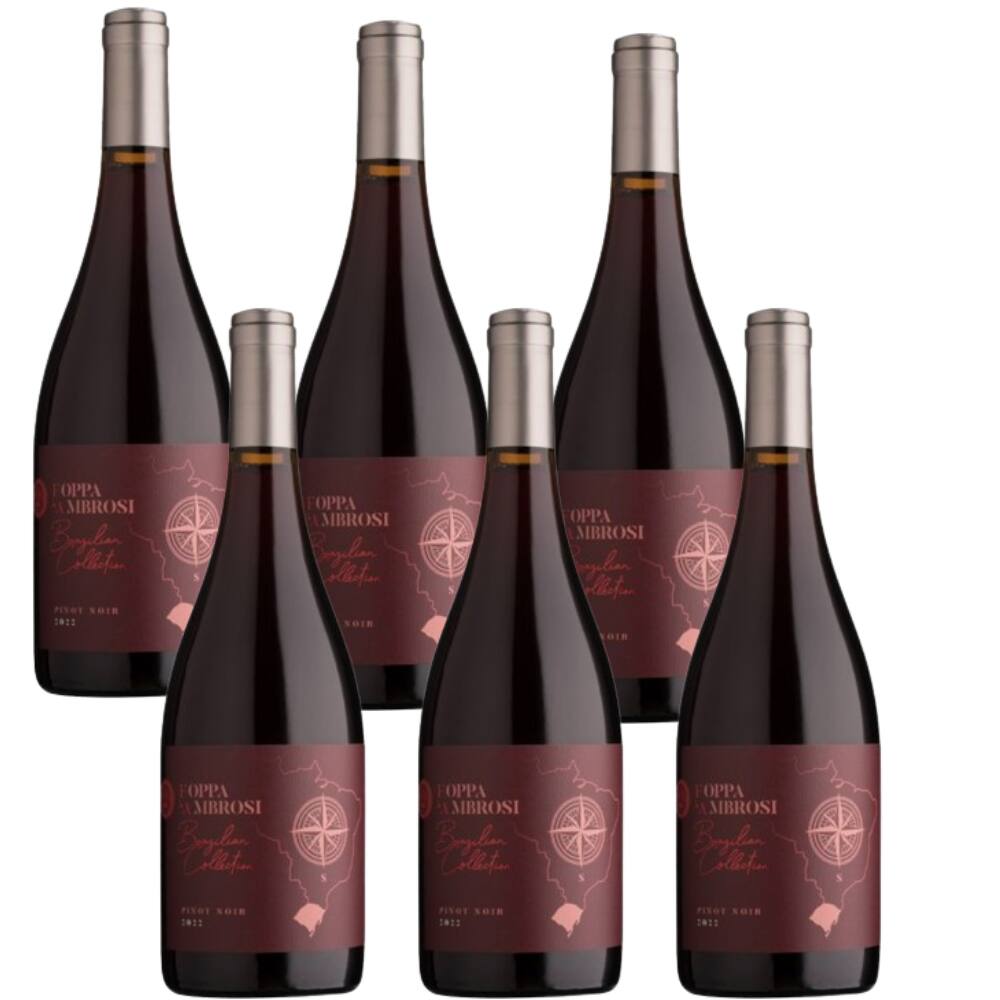 Cx 6 Vinho Tinto F&A Brazilian Collection Pinot Noir 2022 - Tenuta Foppa & Ambrosi 750 ml