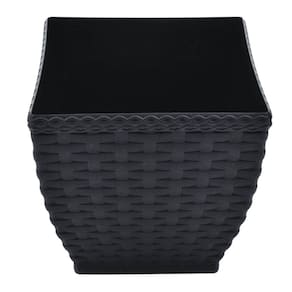 Vaso Cachepô Rattan Quadrado Pequeno (5,4L)Preto INJEPLASTEC