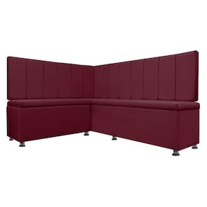 Kit Canto Alemão Liso 4 Lugares com Baú Veludo Bordo 1,25x1,60m SOFA STORE