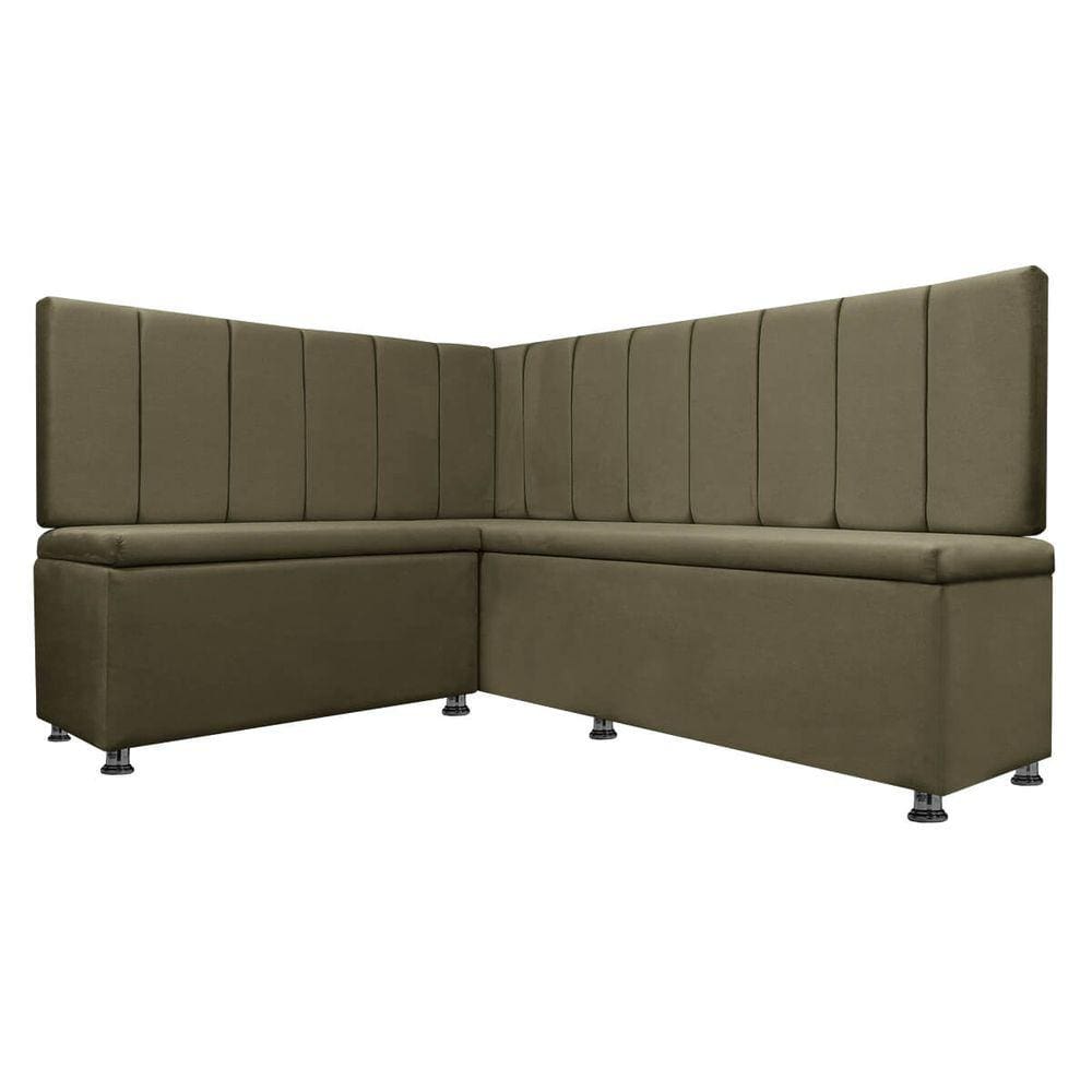 Kit Canto Alemão Liso para Casa Cozinha 1,25x1,60m Veludo Marrom SOFA STORE