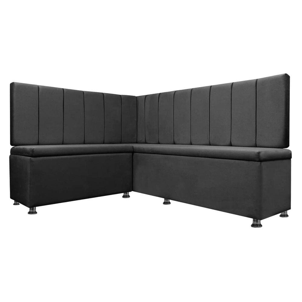 Kit Canto Alemão Liso para Casa Cozinha 1,25x1,60m Veludo Cinza SOFA STORE
