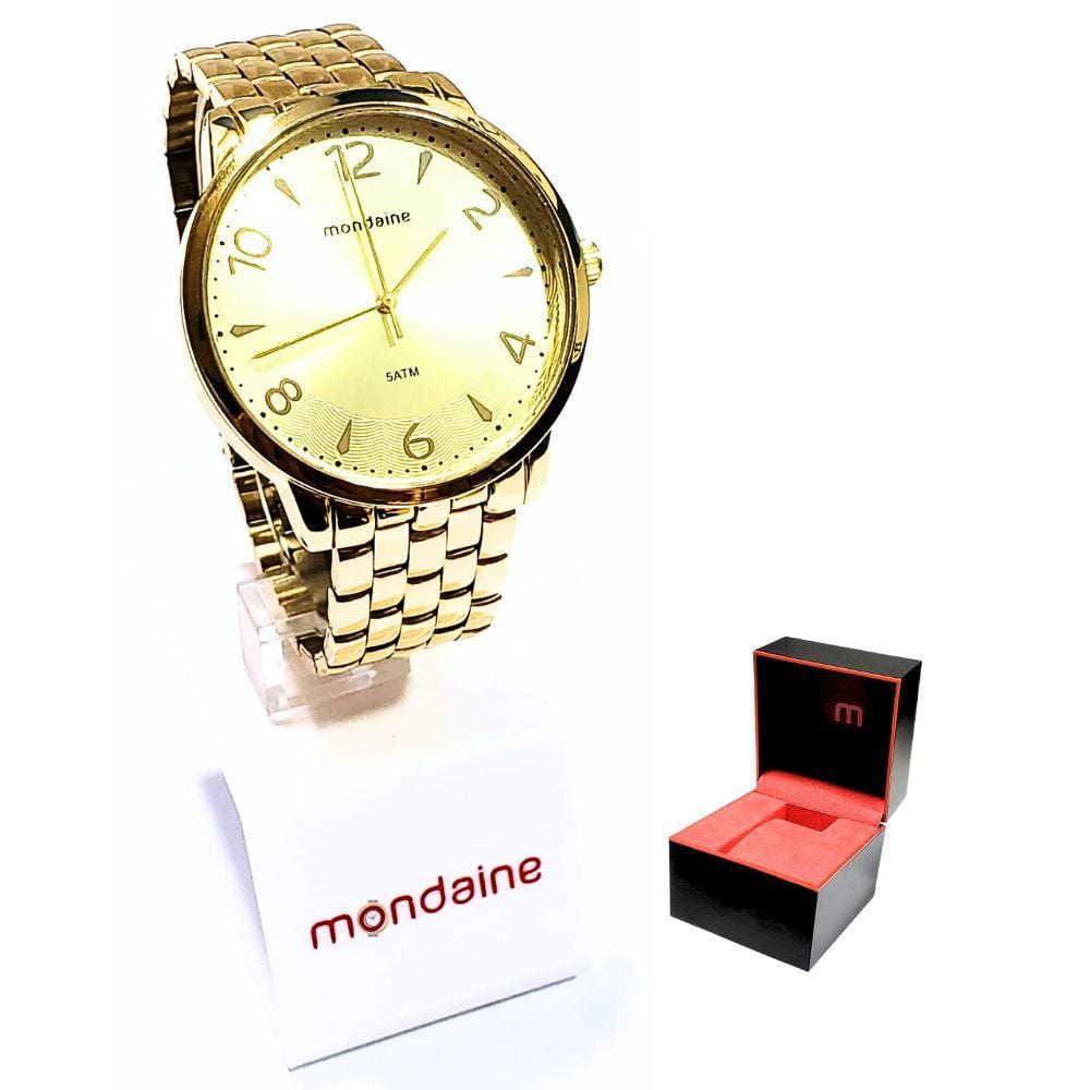 Relógio Mondaine Feminino Analógico Dourado Robusto 76740LPMVDE2