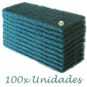 Fibra Limpeza Pesada Verde Kit 100 Unidades 23Cm X 10 Cm