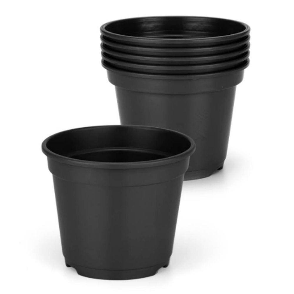 Kit C/6 Vasos Plantio P14,5  1,1L  Preto Injeplastec