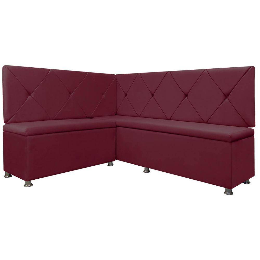 Kit Canto Alemão para Casa Cozinha 1,25x1,60m Veludo Bordo SOFA STORE