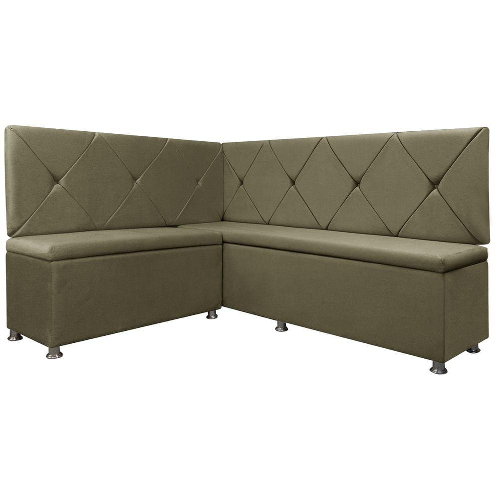 Kit Canto Alemão para Casa Cozinha 1,25x1,60m Veludo Marrom SOFA STORE
