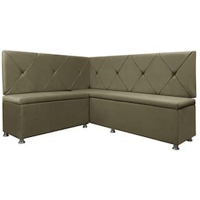 Kit Canto Alemão para Casa Cozinha 1,25x1,60m Veludo Marrom SOFA STORE