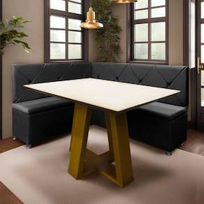 Canto Alemão 4 Lugares para Lanchonete 1,25x1,60m Cinza SOFA STORE