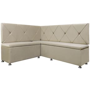 Kit Canto Alemão para Casa Cozinha 1,25x1,60m Veludo Bege SOFA STORE