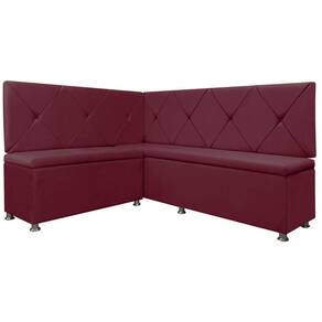 Kit Canto Alemão 4 Lugares com Baú Veludo Bordo 1,25x1,60m SOFA STORE