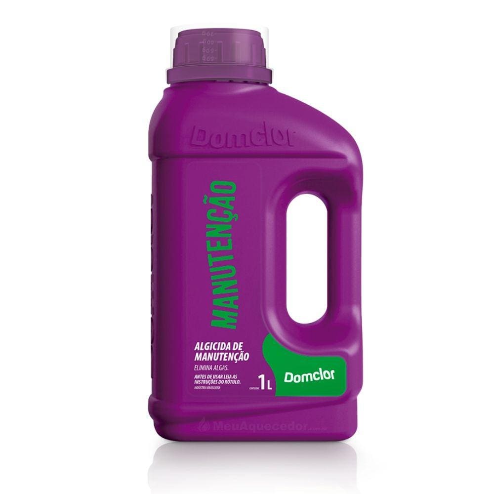 Algicida de Manutenção para Piscina 1 Litro DomClor Prevenção e Eliminação de Algas