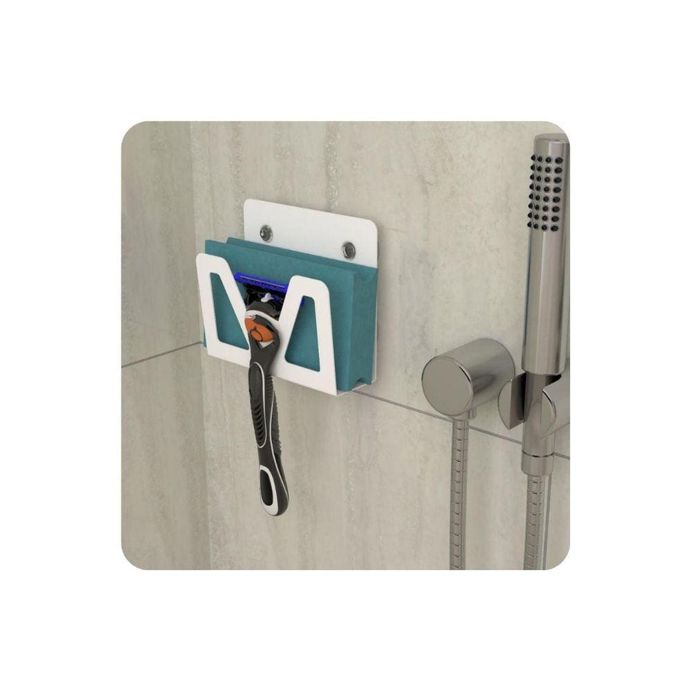 Suporte De Lamina Barbear Porta Gilete Ventosa Branco F.ELG