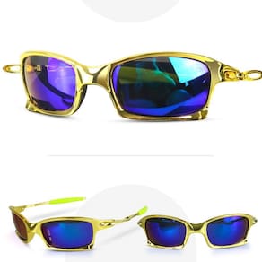 oculos sol dourado metal lupa praia proteção uv gold verão casual frontal acetato spaceman