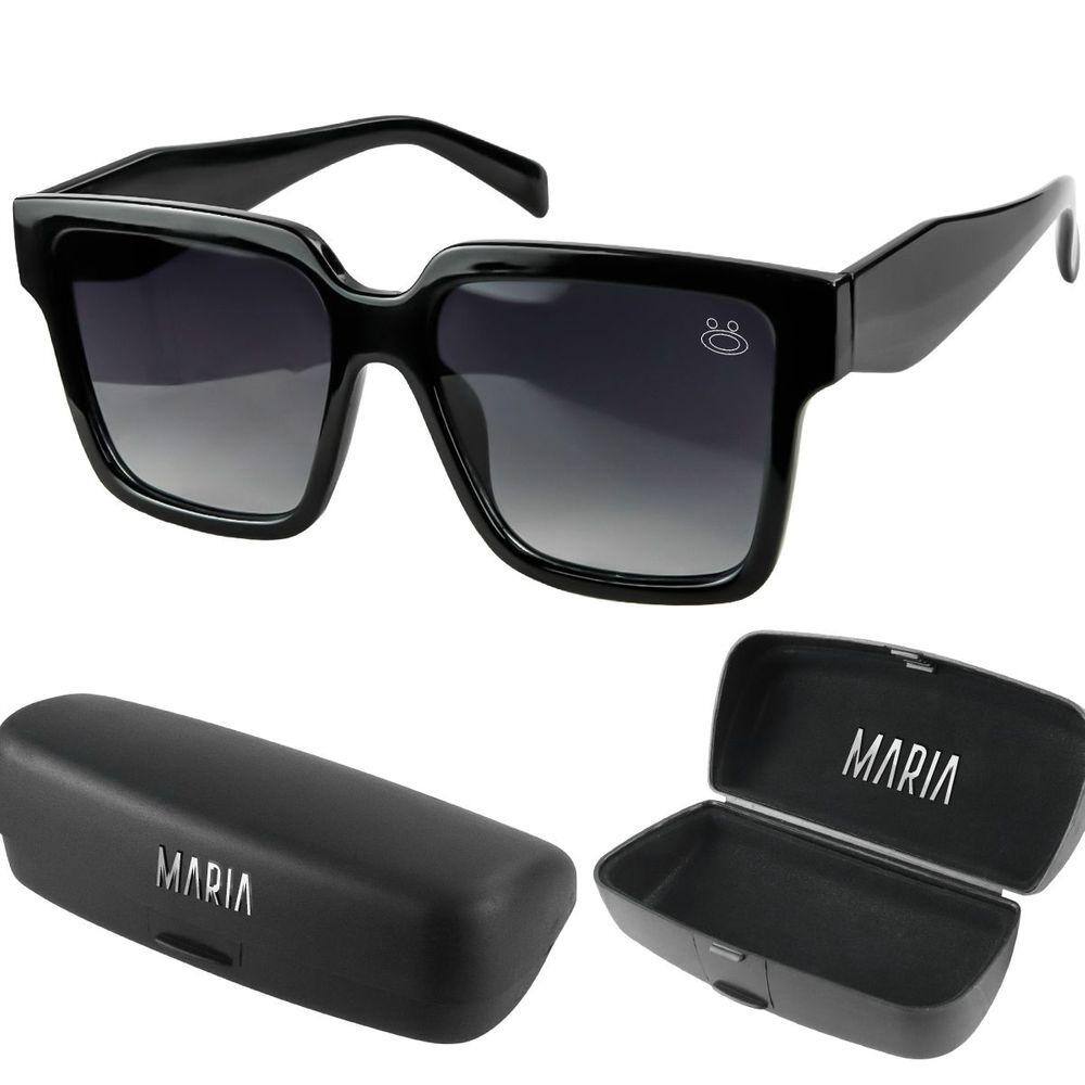 oculos sol social vintage proteção uv case praia maria black piano quadrado estiloso