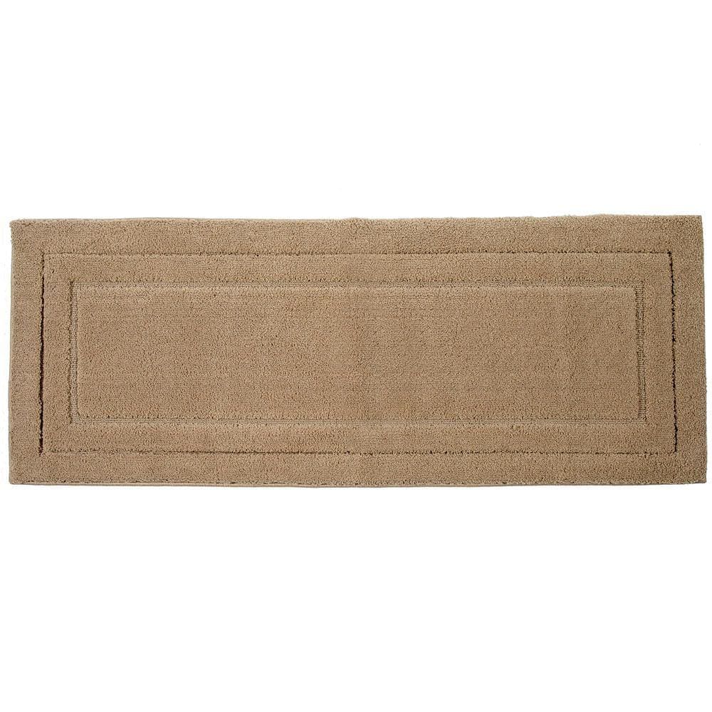 Tapete de Banheiro ou Quarto Microfibra Base Látex Antiderrapante Vizapi Golden 55x140cm Marrom Castor