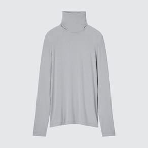 Camiseta Térmica Uniqlo Heattech Feminina Manga Longa Cinza