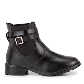Bota Feminina Salto Montaria 702 Coturno Casual Com Fivela