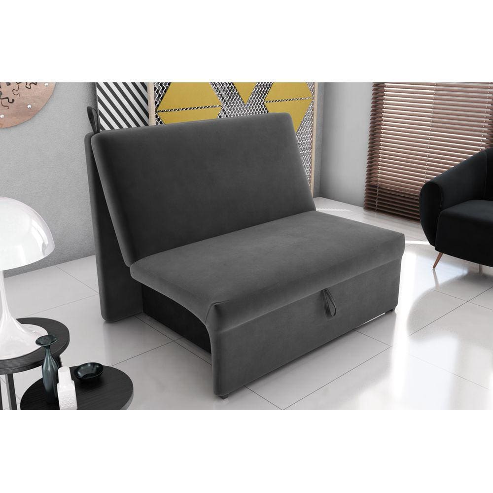 Sofá Cama Malu Suede Cinza B250 - Matrix