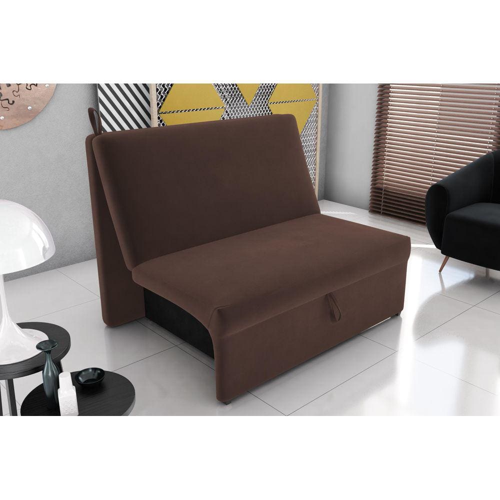 Sofá Cama Malu Suede Marrom B256 - Matrix