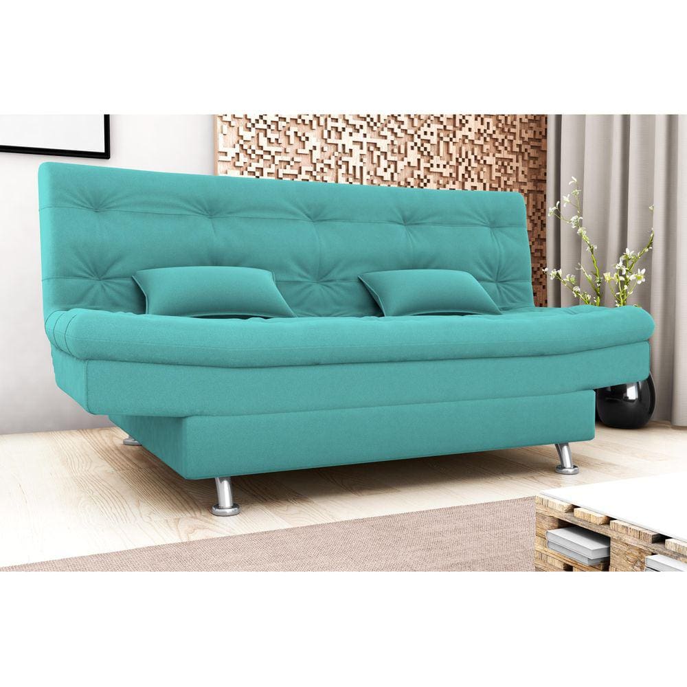 Sofá Cama Salomé Veludo Verde Menta E437 - Matrix