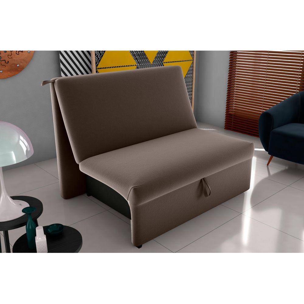 Sofá Cama Malu Veludo Marrom E426 - Matrix